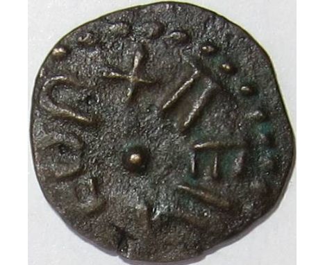 Anglo Saxon coins - Kings of Northumbria AETHELRED 11 / EANRED styca. DOUBLE OBVERSE. Obv 1. +AEILRED R, pellet in centre. Ob