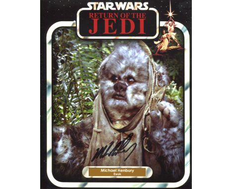 Star Wars. 8x10 inch photo signed by actor Michael Henbury who played an Ewok in Return of the Jedi. Good Condition. All auto