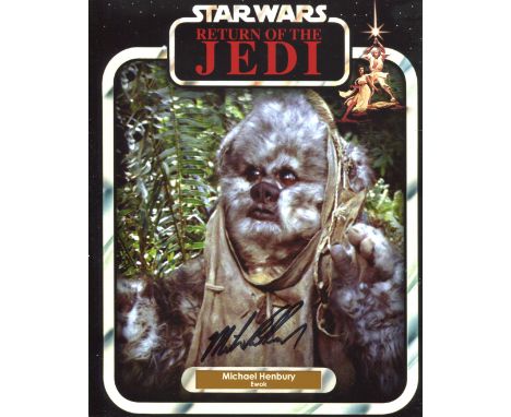 Star Wars. 8x10 inch photo signed by actor Michael Henbury who played an Ewok in Return of the Jedi. Good Condition. All auto