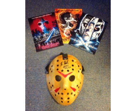 Kane Hodder Friday 13th hand-signed Jason Voorhees mask. Hand-Signed by Kane Hodder, who played Jason Voorhees in 4 of the Fr