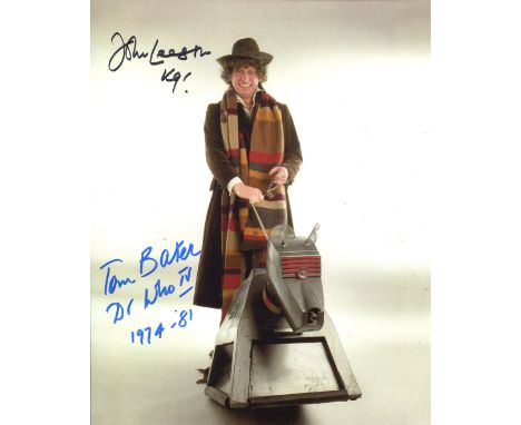 Doctor Who. 8x10 photo from Doctor Who signed by actor John Leeson who played K-9 and Doctor Who himself, actor Tom Baker. Go