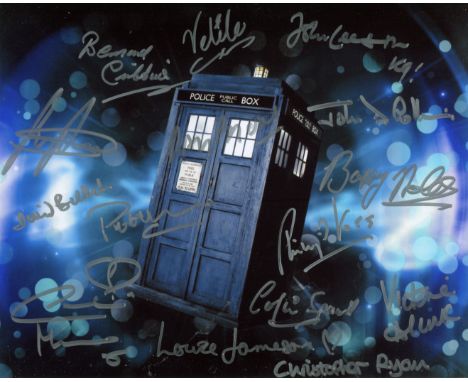 Doctor Who. 8x10 photo from Doctor Who signed by FIFTEEN actors who have starred in the series, to include Bernard Cribbins, 