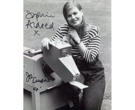 Doctor Who. 8x10 photo from Doctor Who signed by actors John Leeson (K-9) and Sophie Aldred (ace). Good Condition. All autogr