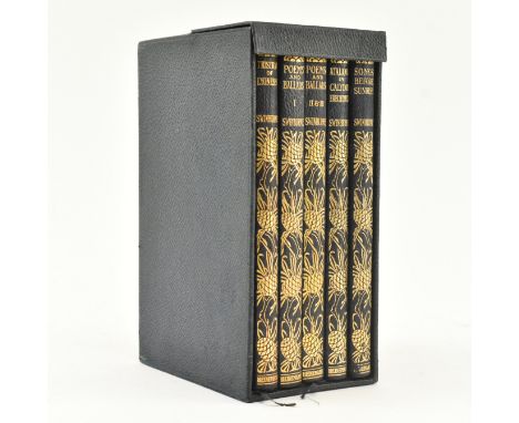 Swinburne, Algernon Charles. c1925 The Golden Pine edition library set of works, housed in morocco slipcase. Comprising Trist