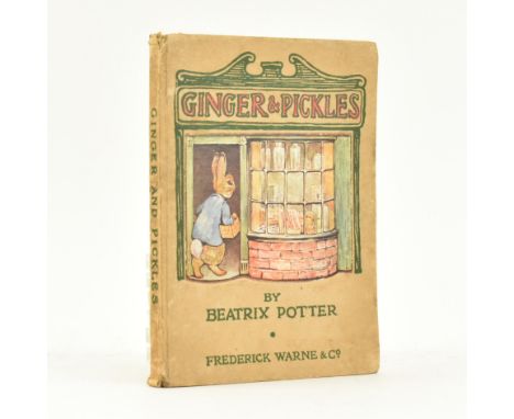 Potter, Beatrix. 1909 Ginger &amp; Pickles. Publ. Frederick Warne and Co. Publisher's orig. boards, extremities bumped, light