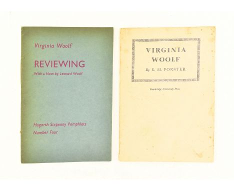 Woolf, Virginia. Two early 20th century pamphlets by or regarding Woold. The lot comprising 1939 Reviewing by Virginia Woolf 