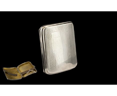 Walker &amp; Hall Ladies Nice Quality Sterling Silver Cigarette Case with Gilt interior.  Excellent design and shape.  Hallma