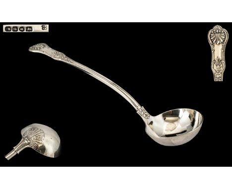Early Victorian Period Well Cast Superb Quality Silver Ladle of large proportions and wonderful form and design, beautifully 