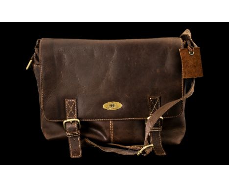 Genuine Leather Lakeland Satchel by Rowallan.  Brown leather satchel, as new condition, rrp £160.  Back zip compartment, and 