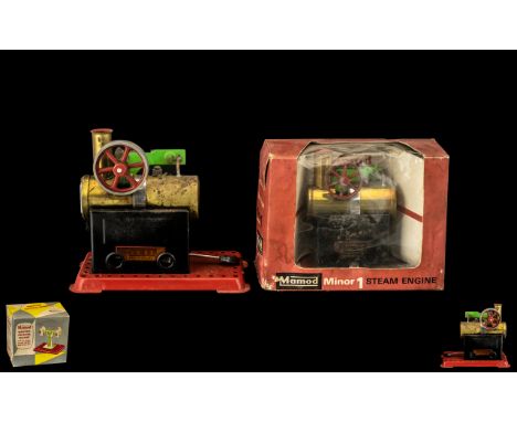 Mamod Minor 1 Steam Engine with box, plus a Mamod Minor Steam Engine without box, and Mamod miniature polishing machine.  Fit