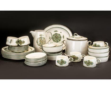 Large Wedgwood 'Victoria' Dinner / Coffee Service comprising 6 dinner plates, 7 side plates, 6 soup / dessert (1 repaired), 1