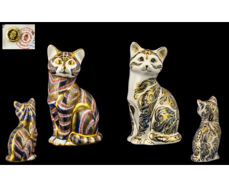 Royal Crown Derby Limited &amp; Numbered Edition Handpainted Paperweights (2).  1.  Majestic Cat, an event version of the cat