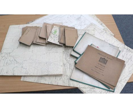 County Durham - a collection of Ordnance Survey Maps, 19th and 20th century, sheet and folding.