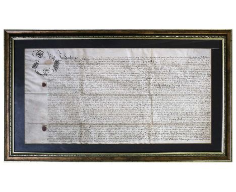 17th Century Manuscript Indenture, 1692, concerning property in the City of Durham, on a street called Sadlergate, "the west 