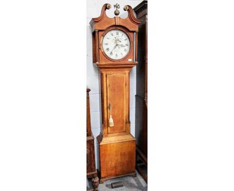 An Oak Thirty Hour Longcase Clock, circa 1800, signed B Downs, Mansfield, 215cm highWith pendulum and one weight