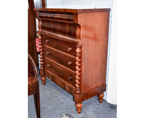A Mahogany Scotch Chest of Drawers, 122cm by 58cm by 148cm