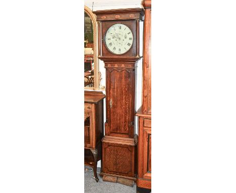 An Oak and Mahogany Eight Day Longcase Clock, circa 1800, 14" circular painted dial signed Condlith, Chapell, 211cm high