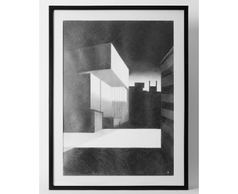 Mike Hanny (Plymouth artist) 'The Box' signed pencil sketch, 70cm x 50cm, framed and glazed. Mike Hanny artist has a fascinat