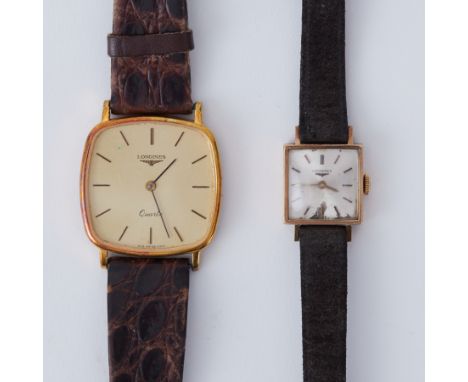 Two vintage Longines wristwatches, the larger of the two stamped on the backplate 20544092, (2).