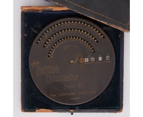 A Vintage 'The British Calculator' (model B) for compound addition, in original case.