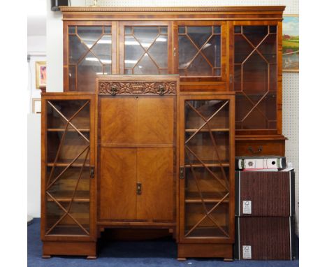 A modern wall unit cabinet, width 178cm also an Art Deco style display cabinet (2).