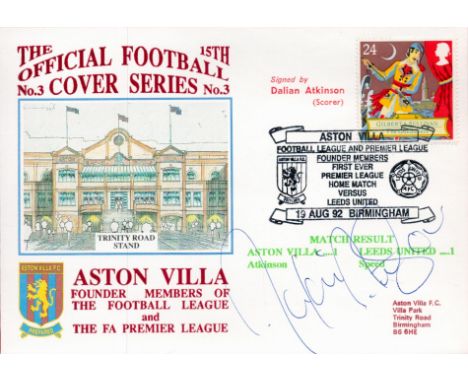 Dalian Atkinson signed Aston Villa Founder Members of the Football League and FA Premier League Dawn cover PM Aston Villa Foo