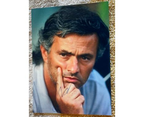 Football Jose Mourinho signed 6 x 4 inch colour portrait photo. Good Condition. All autographs come with a Certificate of Aut