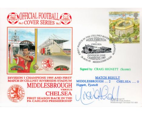 Craig Hignett signed Middlesbrough v Chelsea First Season back in the FA Carling Premiership Dawn FDC PM First Match in the C