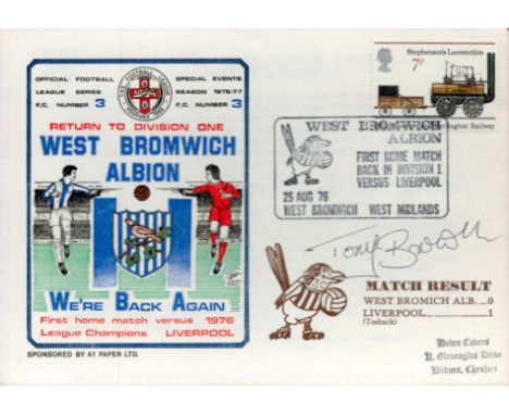 Tony Brown signed West Bromwich v Liverpool return to first division 1976 Dawn FDC PM West Bromwich Albion First Home Match B