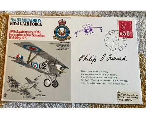 Great War top fighter ace Phillip Fullard signed 1 sqn Nieuport cover. Air Commodore Philip Fletcher Fullard, CBE, DSO, MC an