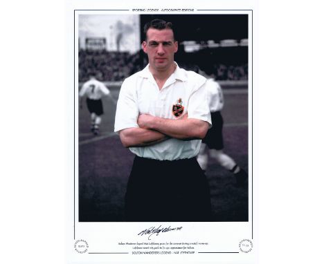 Autographed Nat Lofthouse 16 X 12 Limited Edition - Colz, Depicting The Bolton Wanderers Centre-Forward Posing For Photograph