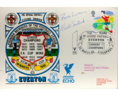 Neville Southall signed Everton F.C Founder Members of the Football League Dawn FDC PM 100 Years of League Football Everton C