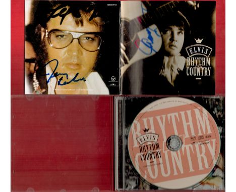 The Jordanaires Signed Elvis Rhythm And Country CD Sleeve With CD Included. Signed by Gordon Stoker and 2 others. Fair Condit