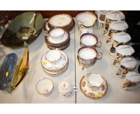 A quantity of Aynsley floral decorated teaware; Minton cups and saucers etc.