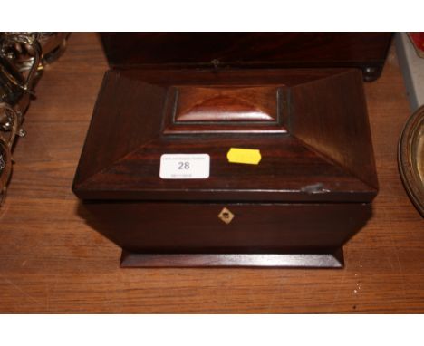 A 19th Century rosewood two compartment tea caddy