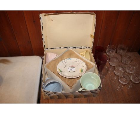 A boxed J &amp; G Meakin tea set and a small quantity of glassware 