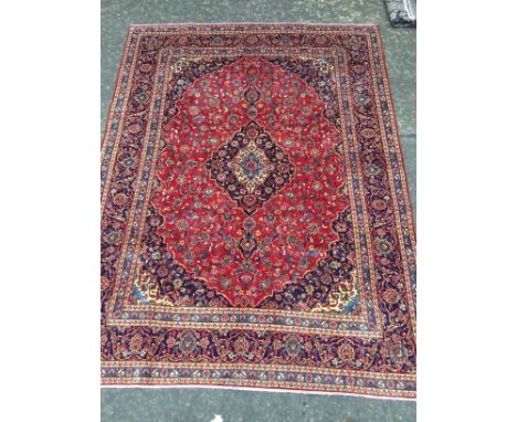 PERSIAN HAND KNOTTED WOOL CARPET, from Kashan region, 393cm x 295cm