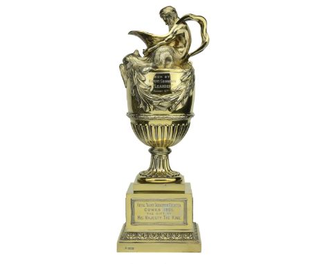 A Victorian silver gilt Trophy Ewer, presented for the King’s Cup, Royal Yacht Squadron Regatta, Cowes 1901, Won by Rupert Gu