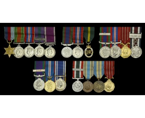 Five: 1939-45 Star; Defence and War Medals 1939-45; General Service 1918-62, 1 clasp, Malaya, E.II.R.; Army L.S. & G.C., E.II