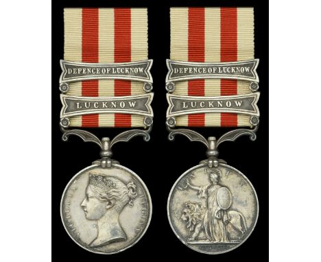 The Indian Mutiny medal awarded to Sergeant-Major James Hill, 7th Bengal Native Infantry, who was attached to the staff of Ma