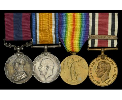 A Great War ‘Battle of Epehy’ D.C.M. group of four awarded to Acting Warrant Officer Class II F. S. Blamire, 1st/1st Battalio