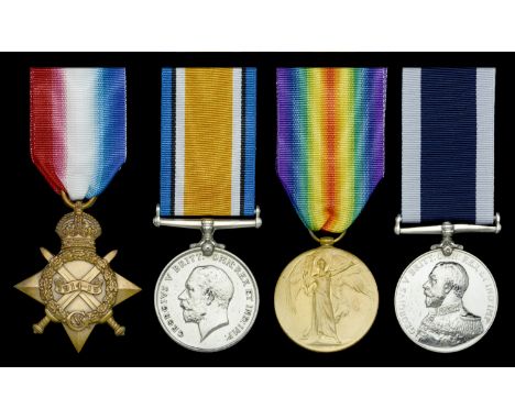 Four: Stoker Petty Officer W. H. Evans, Royal Nay  1914-15 Star (283054, W. H. Evans, Act. S.P.O., R.N.); British War and Vic