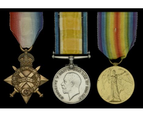 Three: Private J. F. Ransom, Royal Fusiliers, who was killed in action on the Western Front on 27 July 1916  1914-15 Star (54