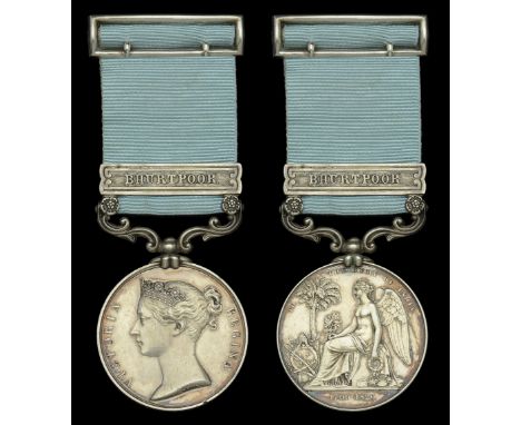 Army of India 1799-1826, 1 clasp, Bhurtpoor (J. Bailey, 14th Foot) short hyphen reverse, officially impressed naming, fitted 