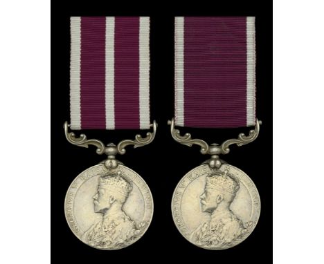 Pair: Farrier Major Muhamman Khalil, 20th Lancers   Indian Army Meritorious Service Medal, G.V.R., 1st issue (1001 Far-Maj. M