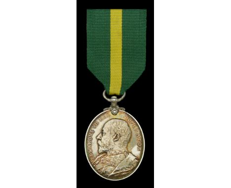 Territorial Force Efficiency Medal, E.VII.R. (8 Sjt: J. Mc.Kenna. Lanc: Ftrs: R.E.) good very fine £70-£90  ---  J. McKenna s