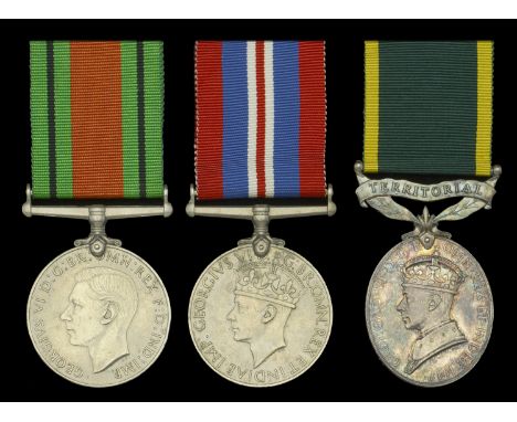 Three: Private K. H. S. Heading, Duke of Cornwall’s Light Infantry  Defence and War Medals 1939-45; Efficiency Medal, G.VI.R.