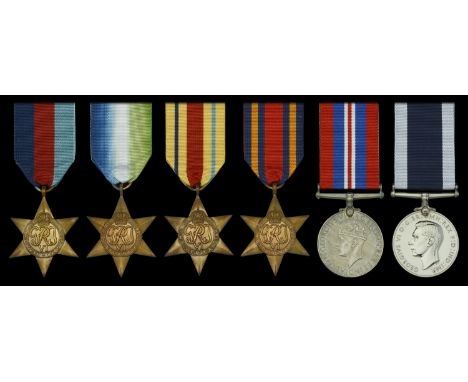 Six: Stoker Petty Officer J. Donoghue, Royal Navy  1939-45 Star; Atlantic Star; Africa Star; Burma Star; War Medal 1939-45; R