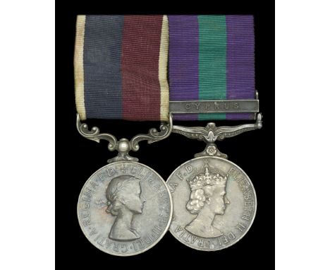 Pair: Corporal R. R. E. Sheridan, Royal Air Force   General Service 1918-62, 1 clasp, Cyprus (4235099 A.C.2 R. R. E. Sheridan