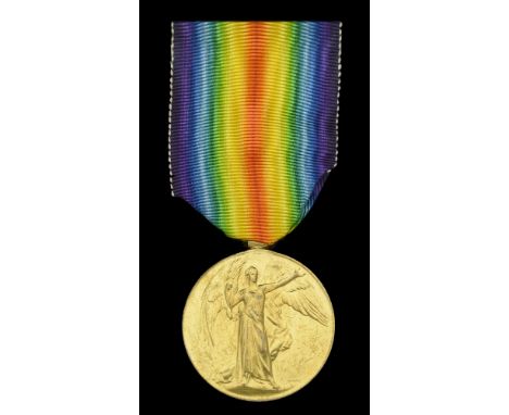 The Victory Medal awarded to Naval Chaplain the Reverend H. D. Dixon-Wright, M.V.O., Royal Navy, who was mortally wounded in 